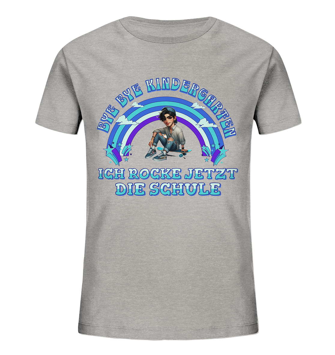 T-Shirt Skater Bye Bye Kindergarten - Kids Organic Shirt