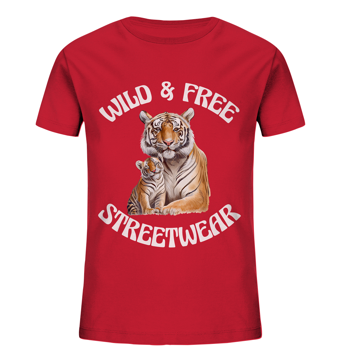 WILD & FREE NO 14 TIGER FAMILY - STREETWEAR - STATEMENT - Kids Organic Shirt