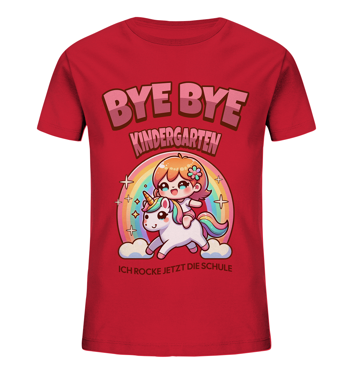 T-Shirt Einhorn Bye Bye Kindergarten - Kids Organic Shirt