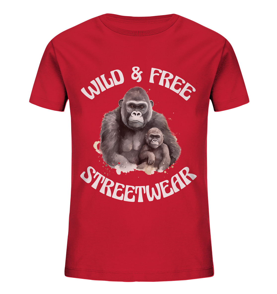 WILD & FREE NO 15 GORILLA FAMILY - STREETWEAR - STATEMENT - Kids Organic Shirt