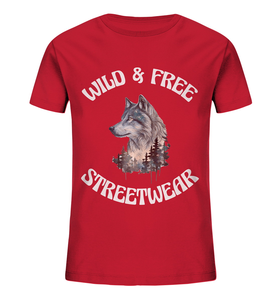 WILD & FREE NO 3 WOLF STREETWEAR - STATEMENT - Kids Organic Shirt