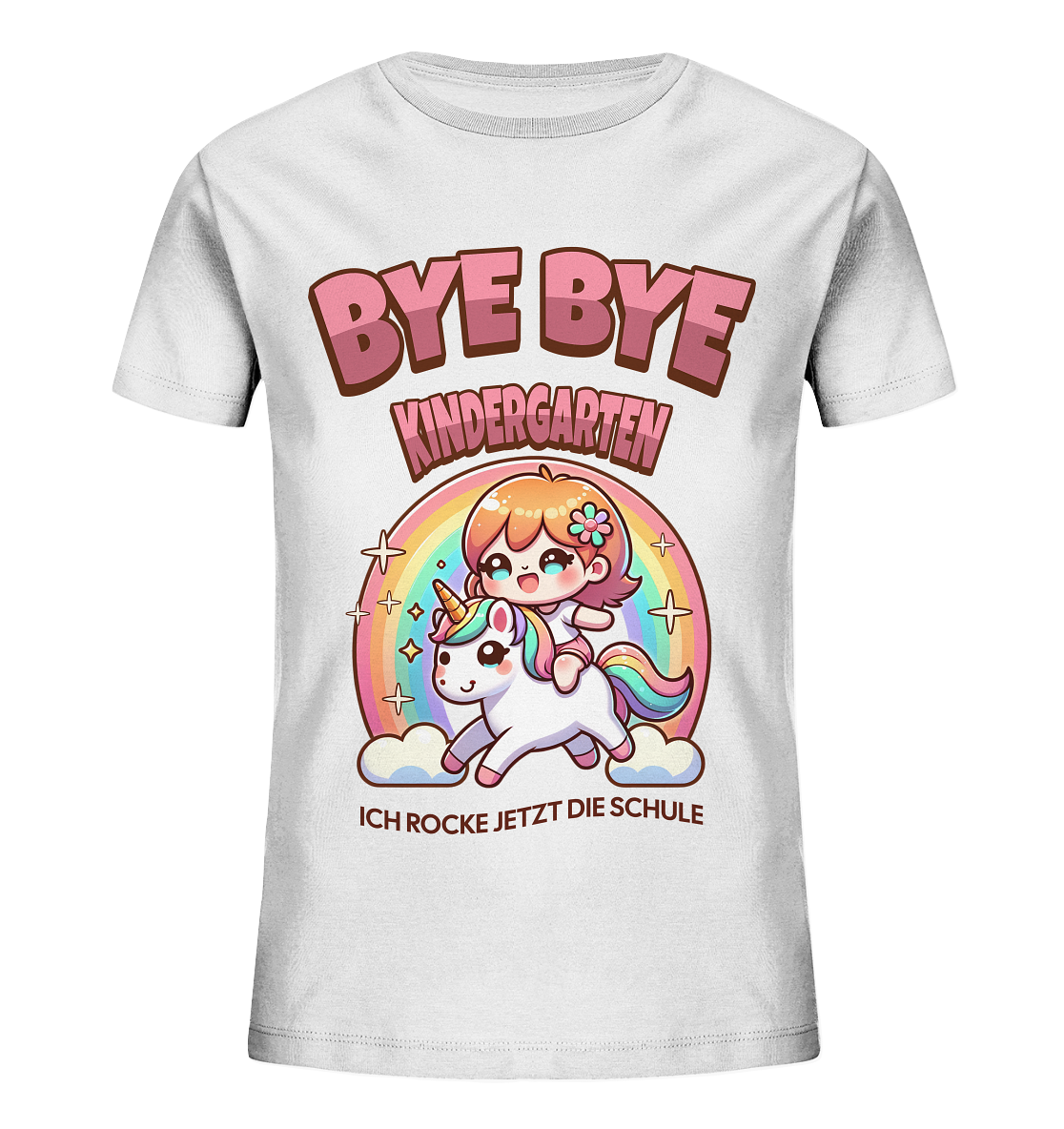 T-Shirt Einhorn Bye Bye Kindergarten - Kids Organic Shirt