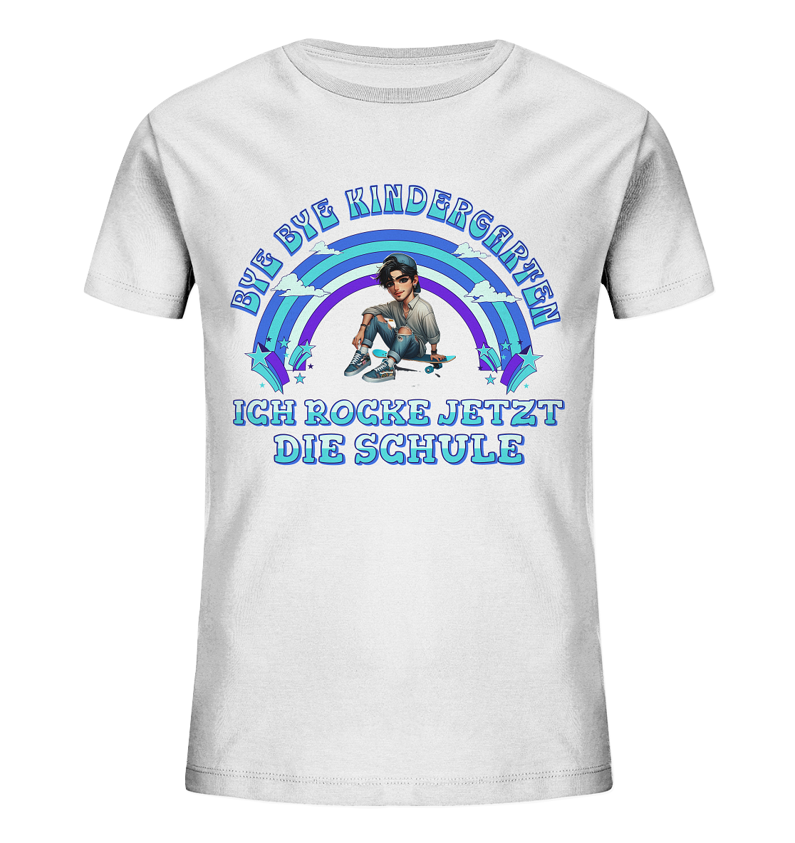T-Shirt Skater Bye Bye Kindergarten - Kids Organic Shirt