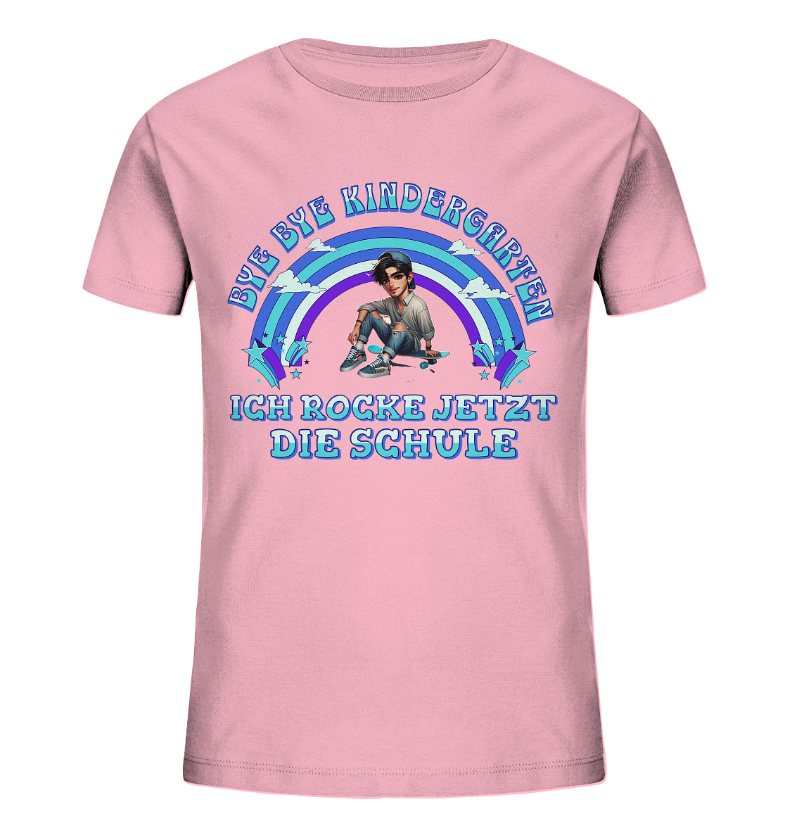T-Shirt Skater Bye Bye Kindergarten - Kids Organic Shirt
