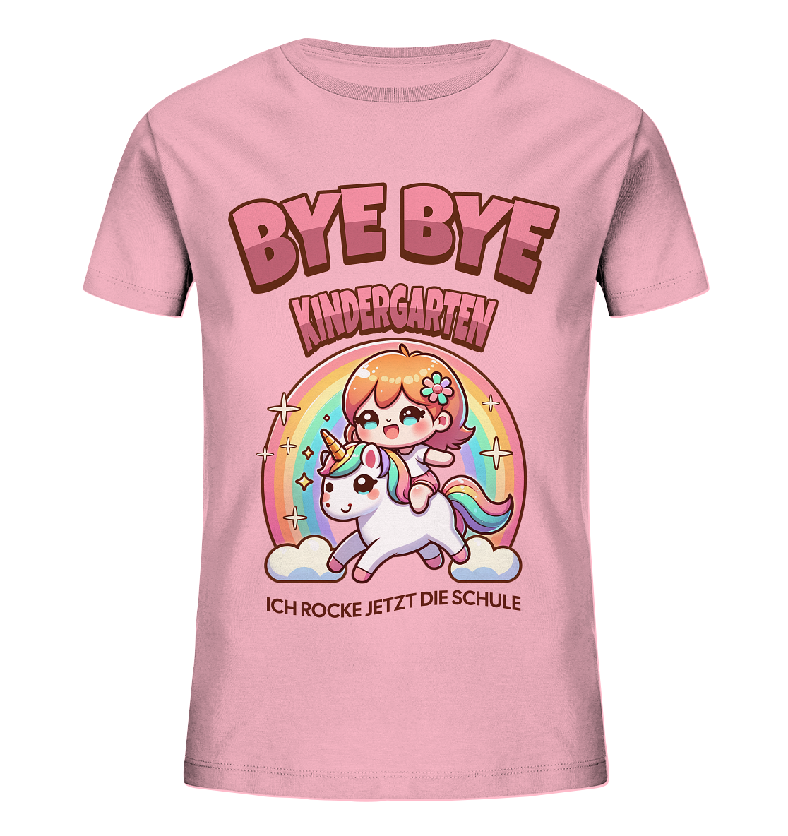 T-Shirt Einhorn Bye Bye Kindergarten - Kids Organic Shirt