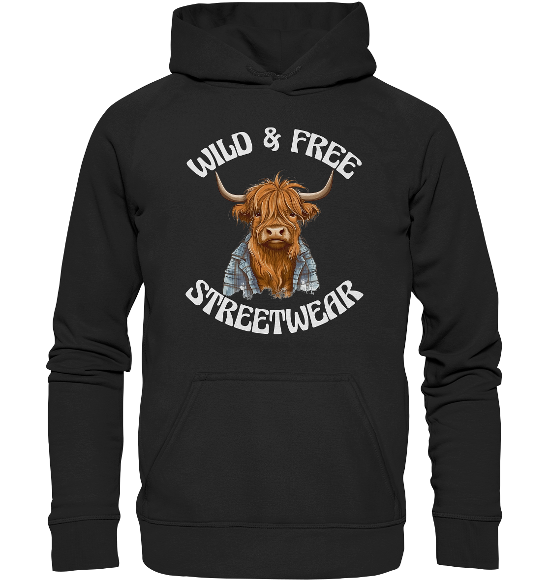 WILD & FREE NO 9 HIGHLAND COW II - STREETWEAR - STATEMENT - Kids Premium Hoodie