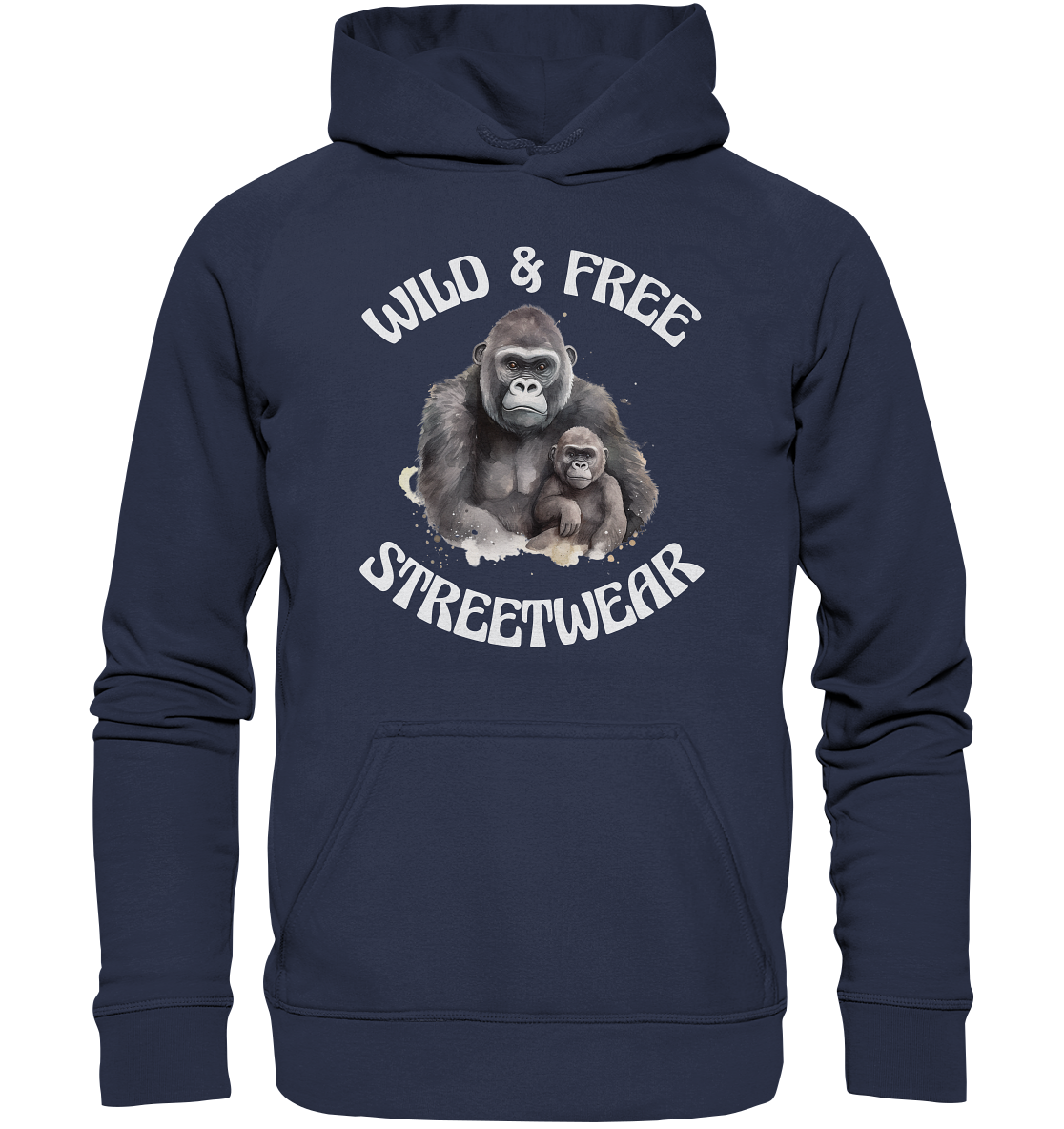 WILD & FREE NO 15 GORILLA FAMILY - STREETWEAR - STATEMENT - Kids Premium Hoodie