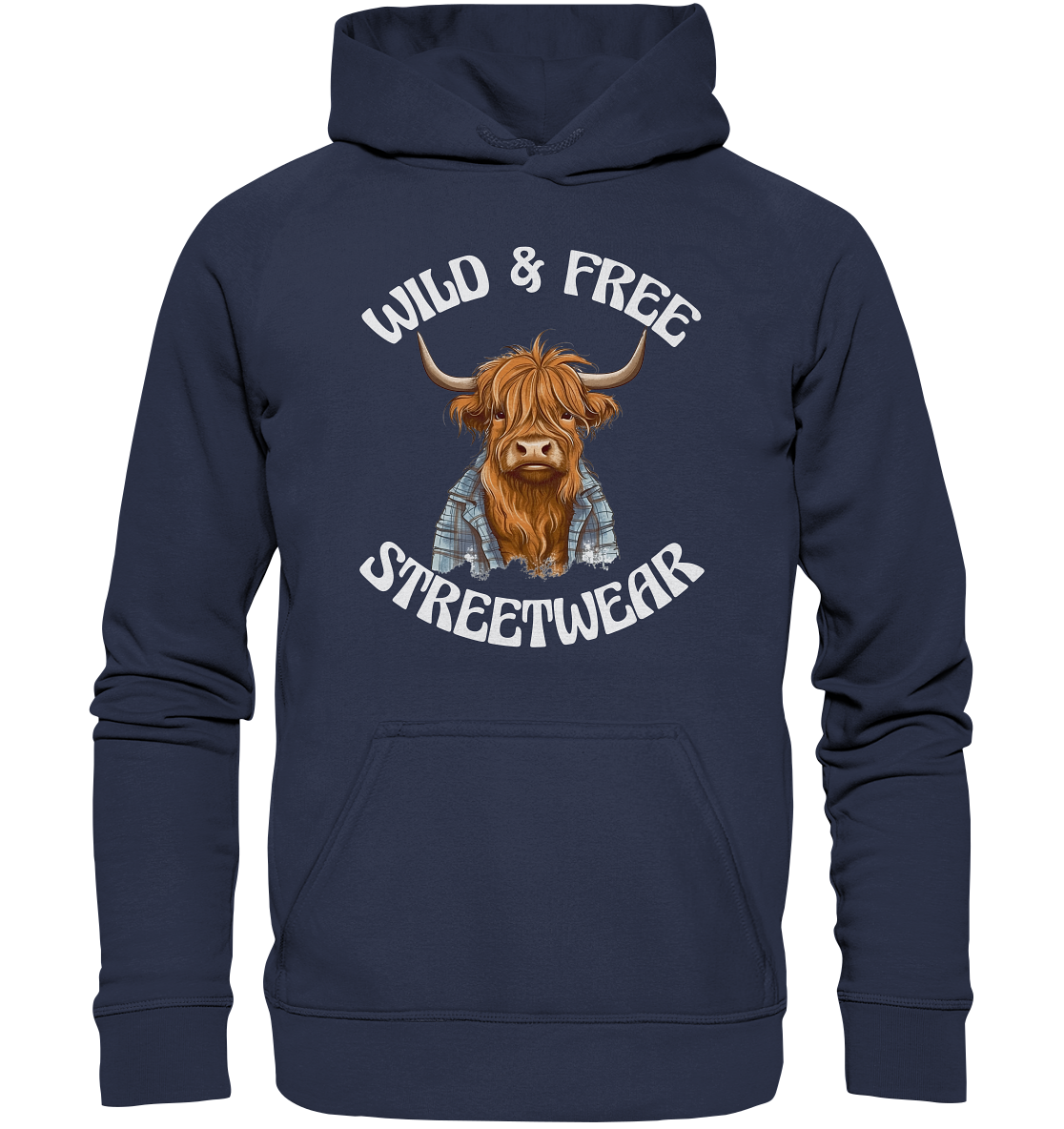 WILD & FREE NO 9 HIGHLAND COW II - STREETWEAR - STATEMENT - Kids Premium Hoodie