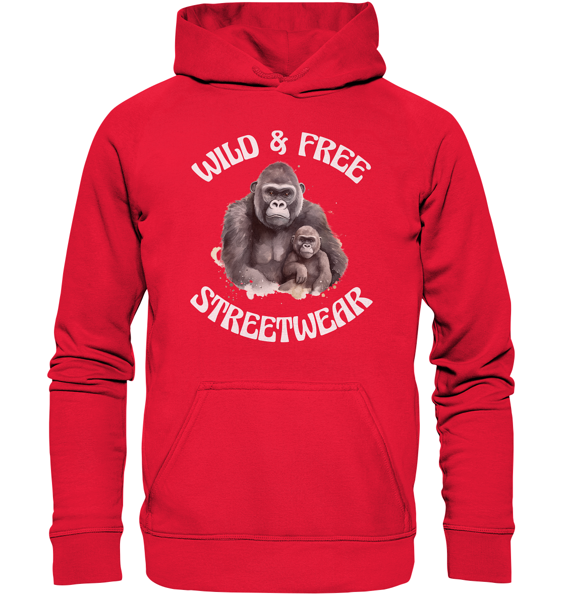 WILD & FREE NO 15 GORILLA FAMILY - STREETWEAR - STATEMENT - Kids Premium Hoodie