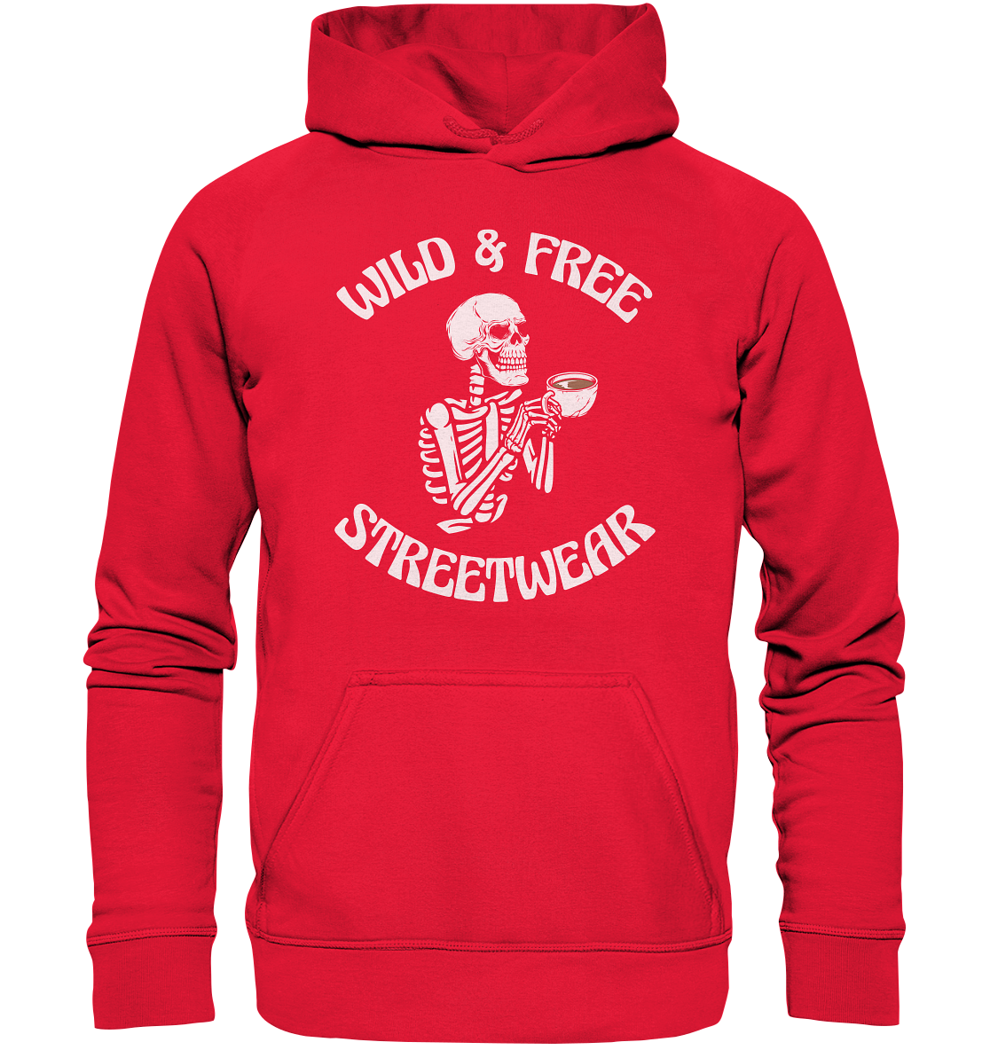 WILD & FREE NO 5 DRINKING SKELETON - STREETWEAR - STATEMENT - Kids Premium Hoodie