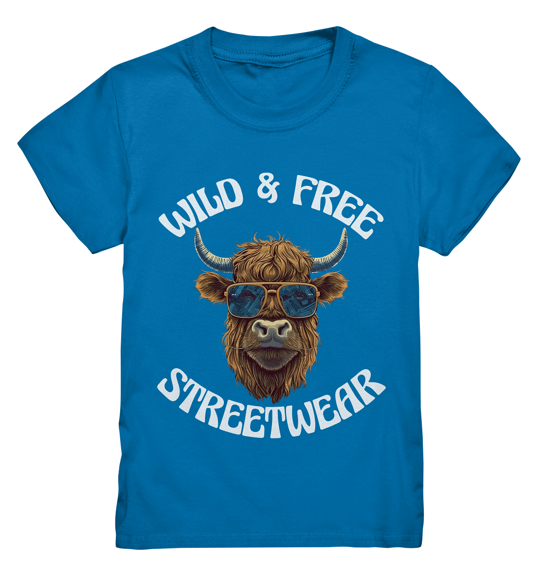 WILD & FREE NO 2 HIGHLAND COW STREETWEAR - STATEMENT - Kids Premium Shirt
