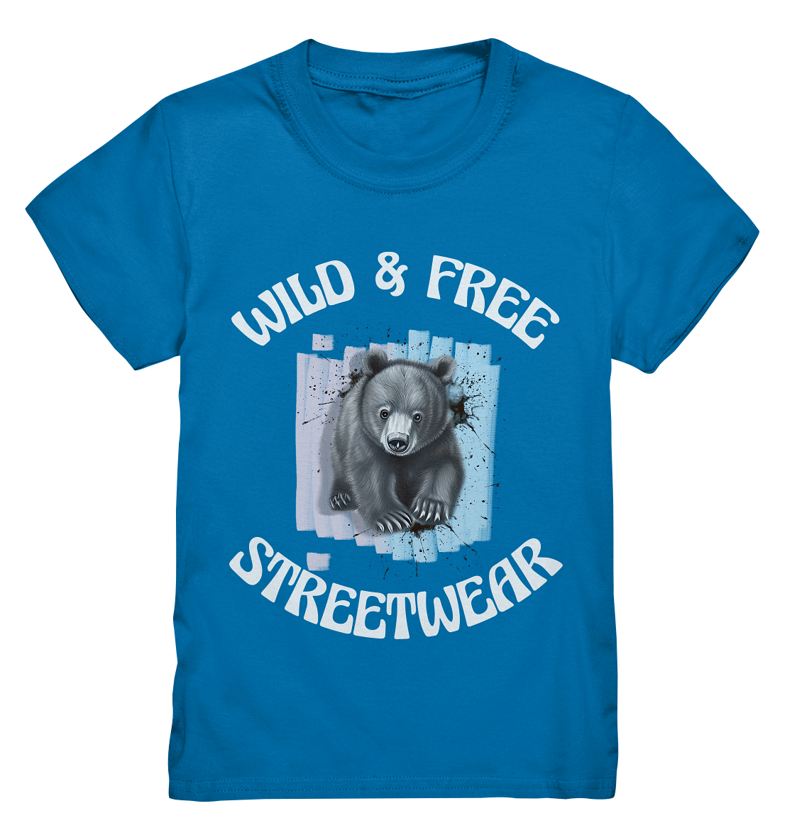 WILD & FREE NO 7 BABY BEAR - STREETWEAR - STATEMENT - Kids Premium Shirt