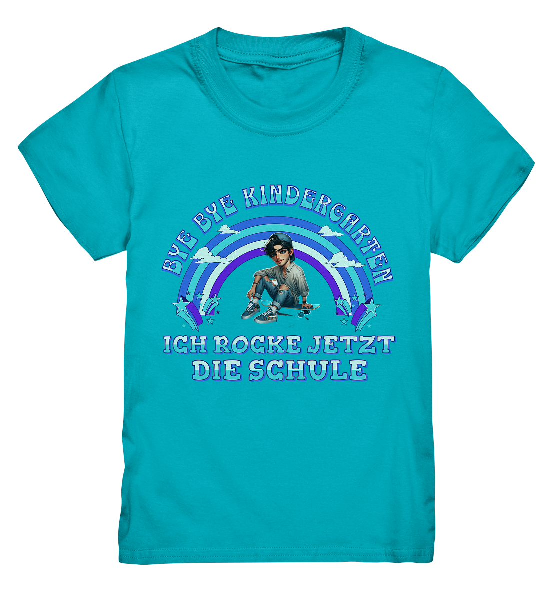 T-Shirt Skater Bye Bye Kindergarten - Kids Premium Shirt