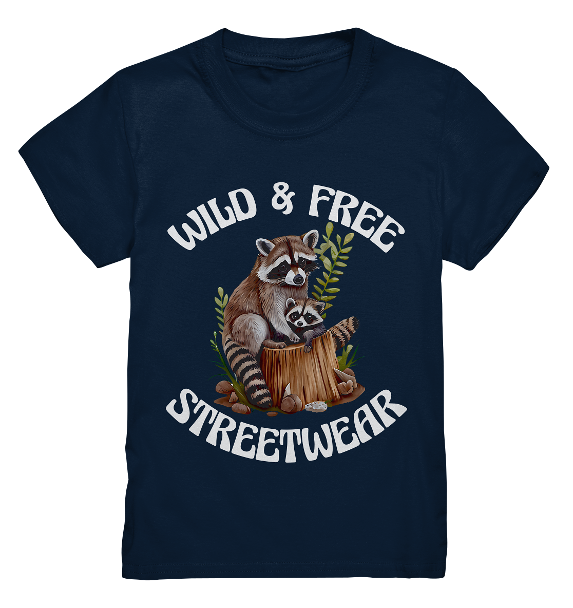 WILD & FREE NO 16 RACOON FAMILY - STREETWEAR - STATEMENT - Kids Premium Shirt