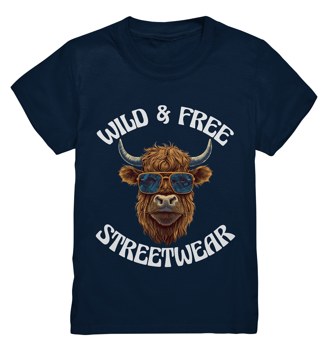 WILD & FREE NO 2 HIGHLAND COW STREETWEAR - STATEMENT - Kids Premium Shirt