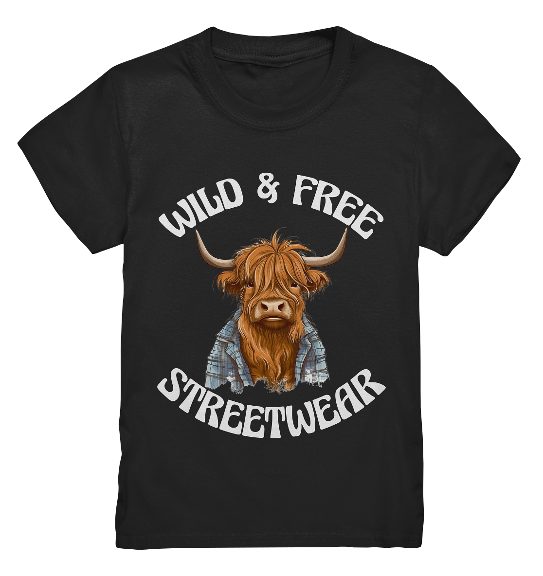 WILD & FREE NO 9 HIGHLAND COW II - STREETWEAR - STATEMENT - Kids Premium Shirt