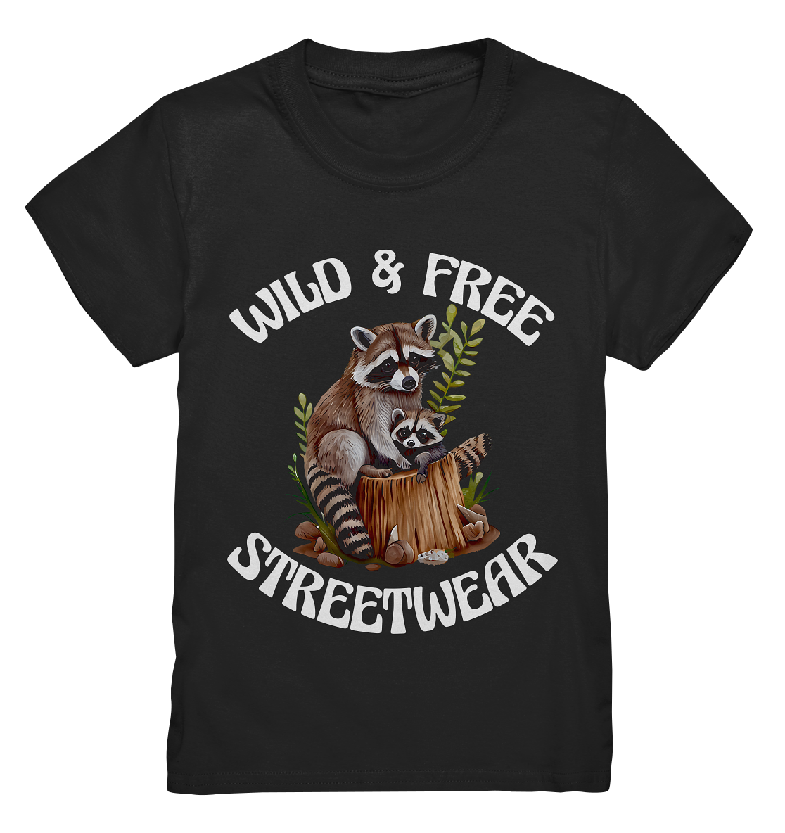WILD & FREE NO 16 RACOON FAMILY - STREETWEAR - STATEMENT - Kids Premium Shirt