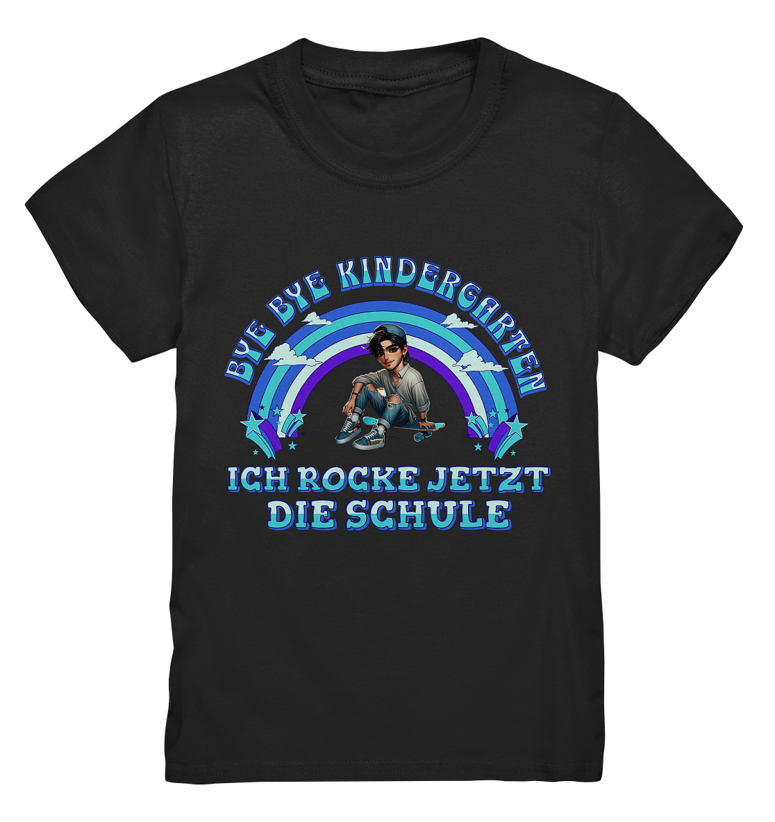 T-Shirt Skater Bye Bye Kindergarten - Kids Premium Shirt