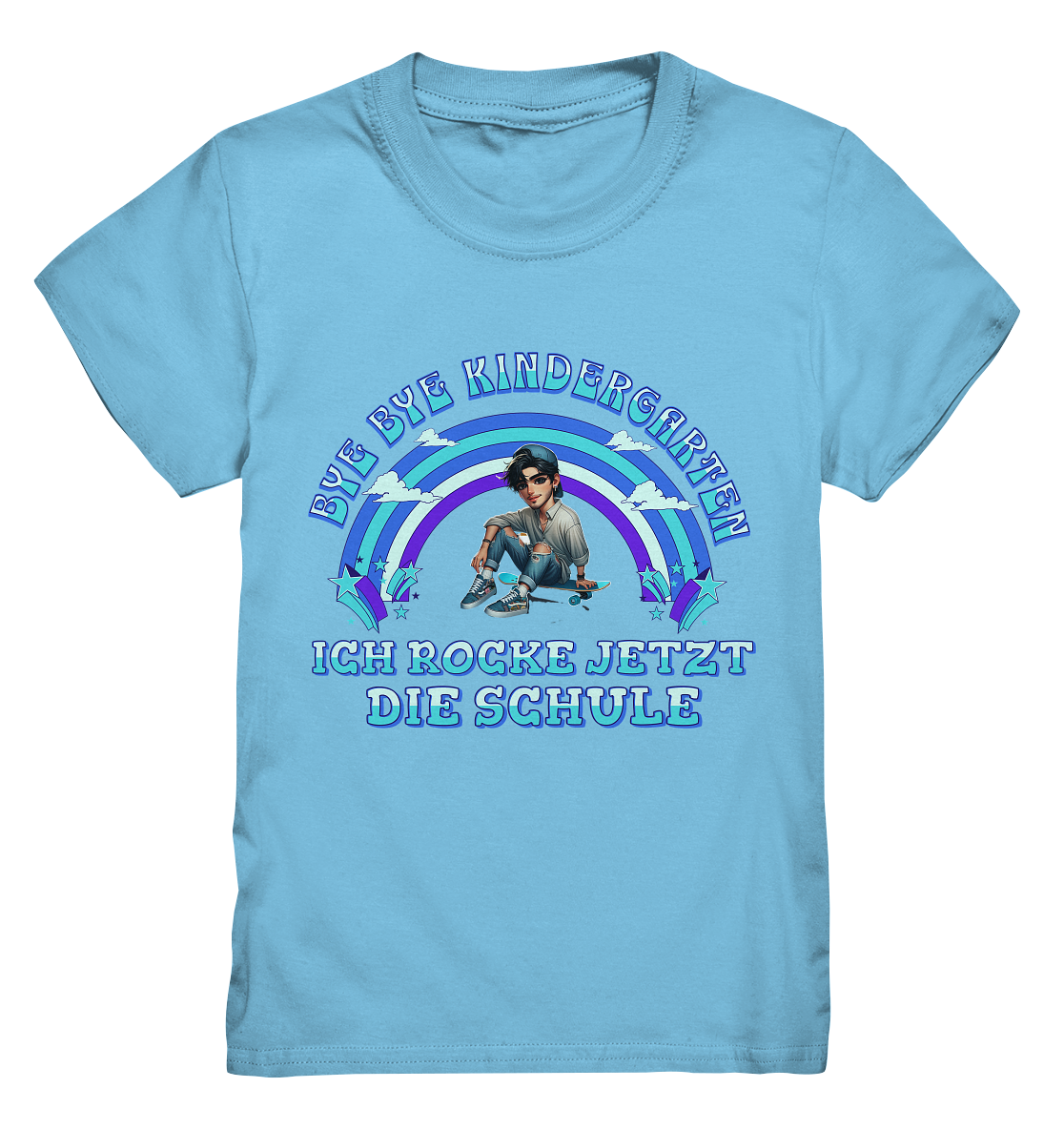 T-Shirt Skater Bye Bye Kindergarten - Kids Premium Shirt