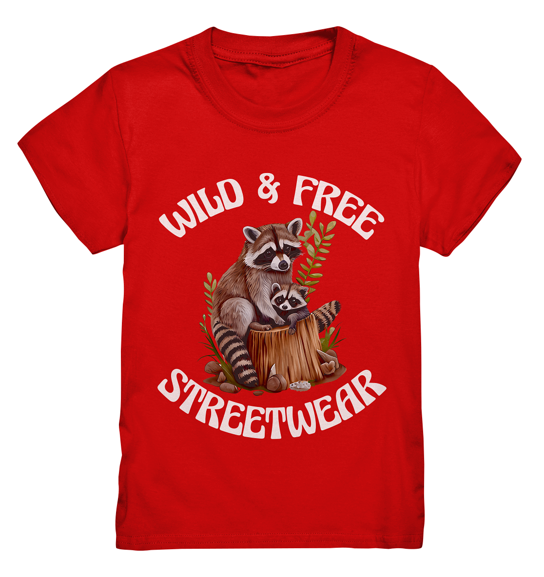 WILD & FREE NO 16 RACOON FAMILY - STREETWEAR - STATEMENT - Kids Premium Shirt