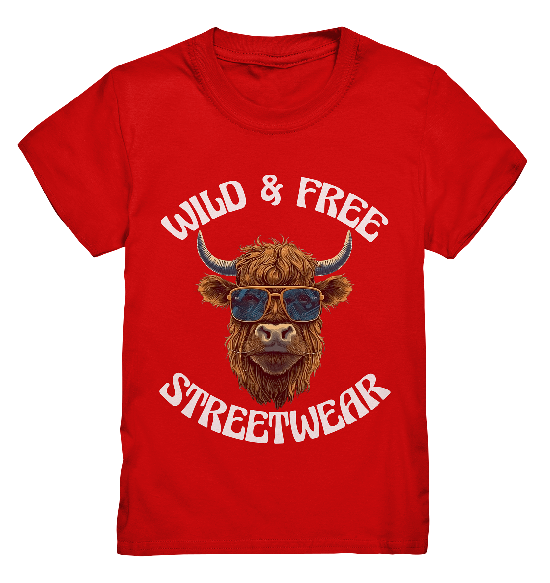 WILD & FREE NO 2 HIGHLAND COW STREETWEAR - STATEMENT - Kids Premium Shirt