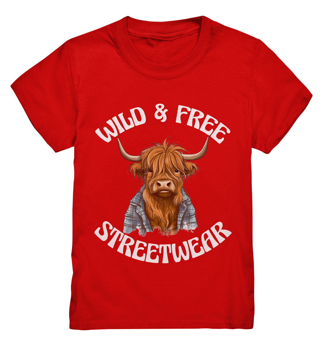 WILD & FREE NO 9 HIGHLAND COW II - STREETWEAR - STATEMENT - Kids Premium Shirt