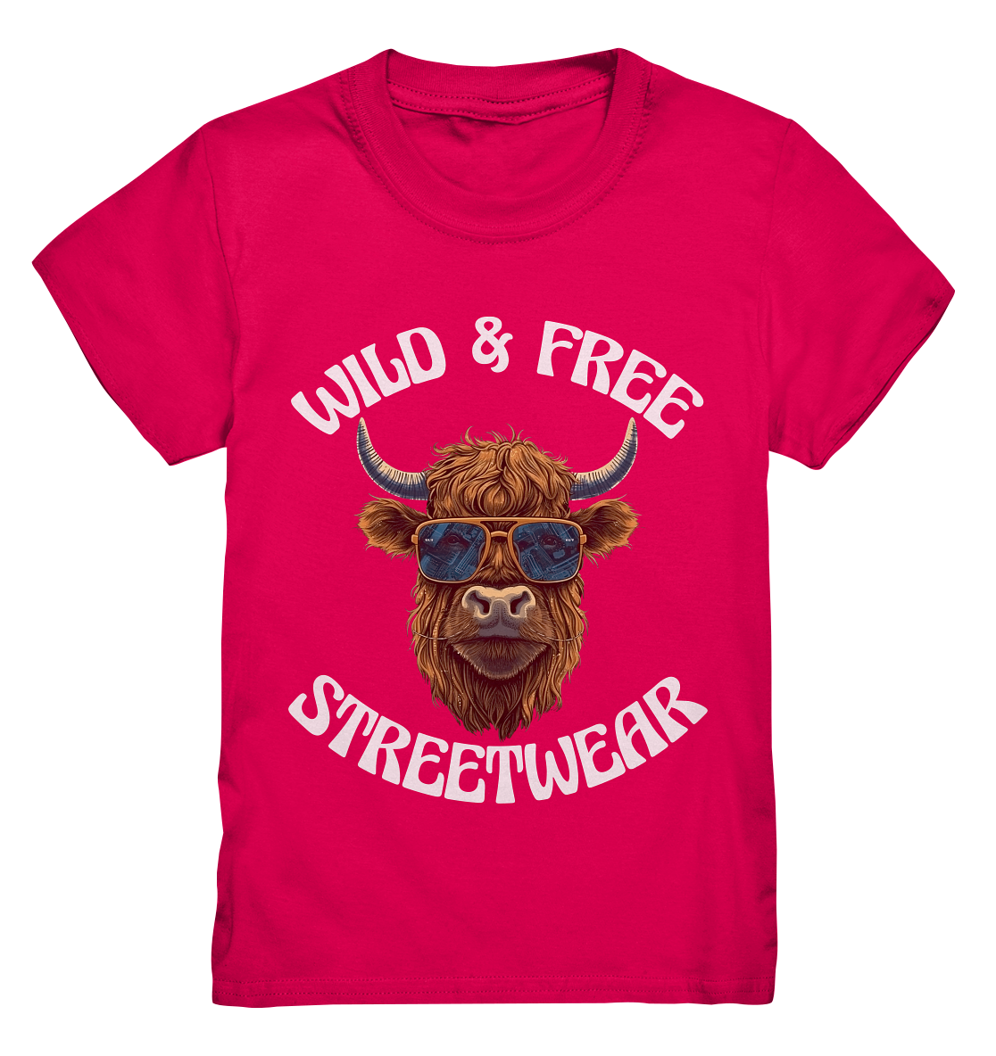 WILD & FREE NO 2 HIGHLAND COW STREETWEAR - STATEMENT - Kids Premium Shirt