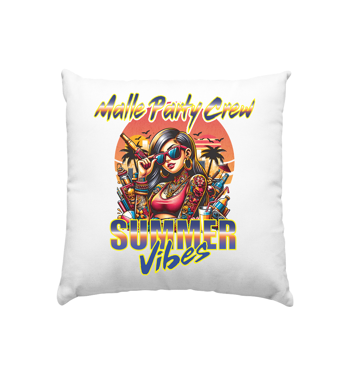 Kissen Malle Party Crew - Kissen 40x40cm