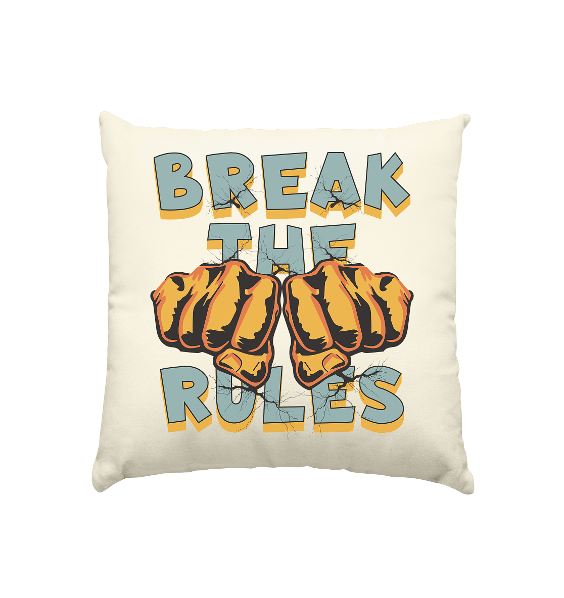 Break the Rules - Statement - Kissen natur 40x40cm