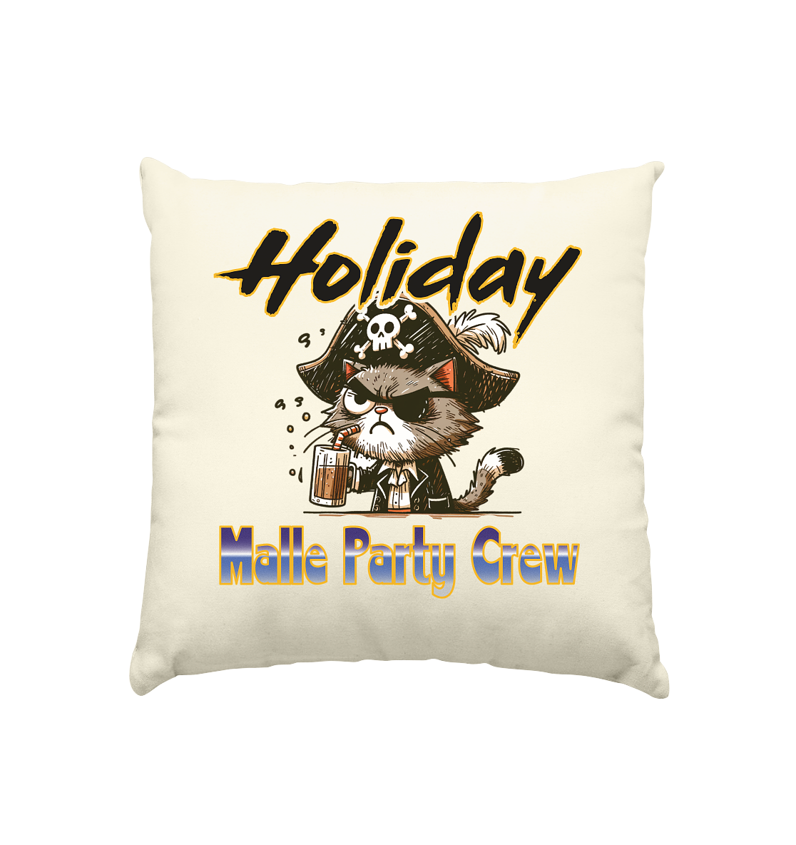 Urlaubsshirt Malle Crew - Kissen natur 40x40cm