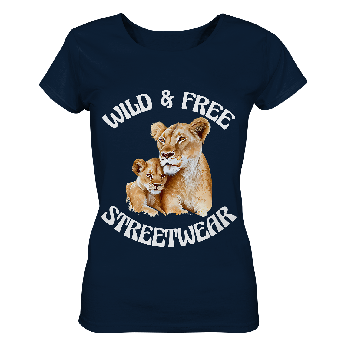 WILD & FREE NO 11 LION FAMILY - STREETWEAR - STATEMENT - Ladies Organic Basic Shirt