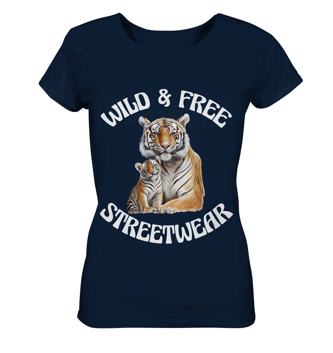 WILD & FREE NO 14 TIGER FAMILY - STREETWEAR - STATEMENT - Ladies Organic Basic Shirt