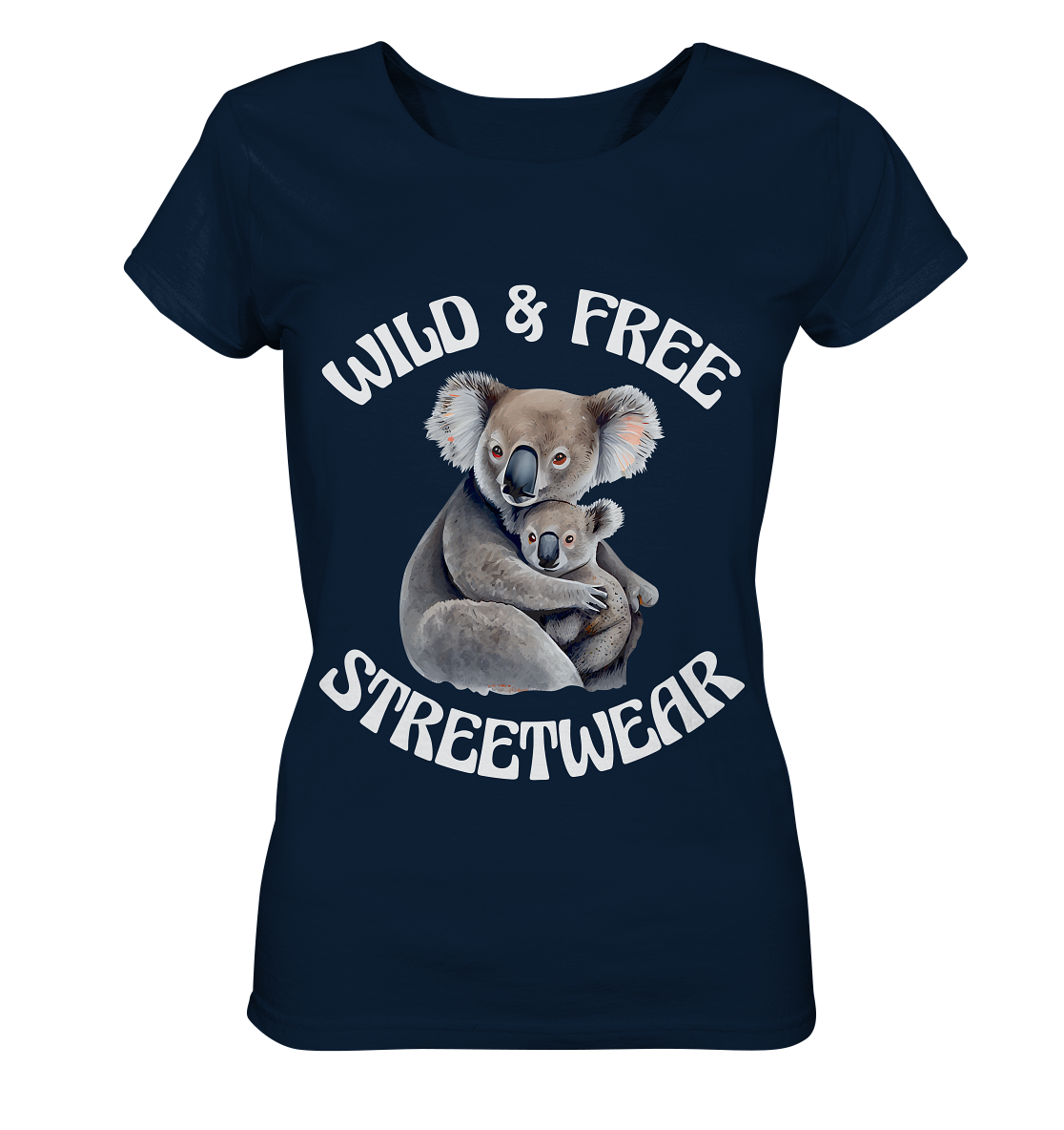 WILD & FREE NO 13 KOALA FAMILY - STREETWEAR - STATEMENT - Ladies Organic Basic Shirt
