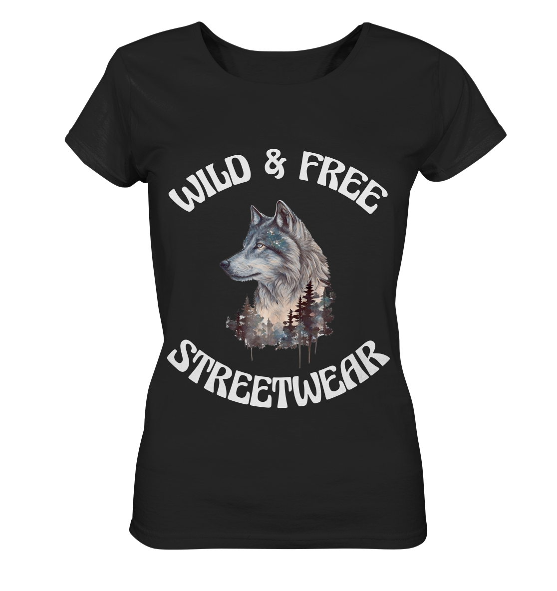 WILD & FREE NO 3 WOLF STREETWEAR - STATEMENT - Ladies Organic Basic Shirt