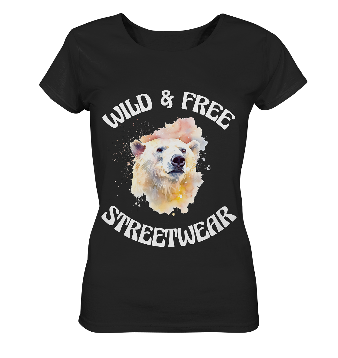 WILD & FREE NO 6 POLAR BEAR - STREETWEAR - STATEMENT - Ladies Organic Basic Shirt