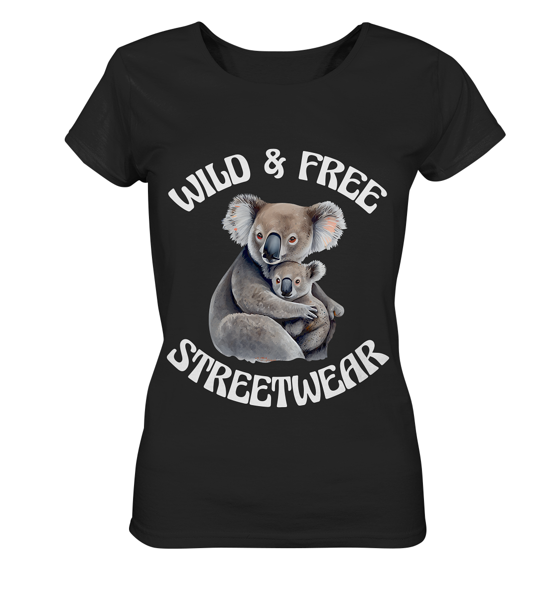 WILD & FREE NO 13 KOALA FAMILY - STREETWEAR - STATEMENT - Ladies Organic Basic Shirt