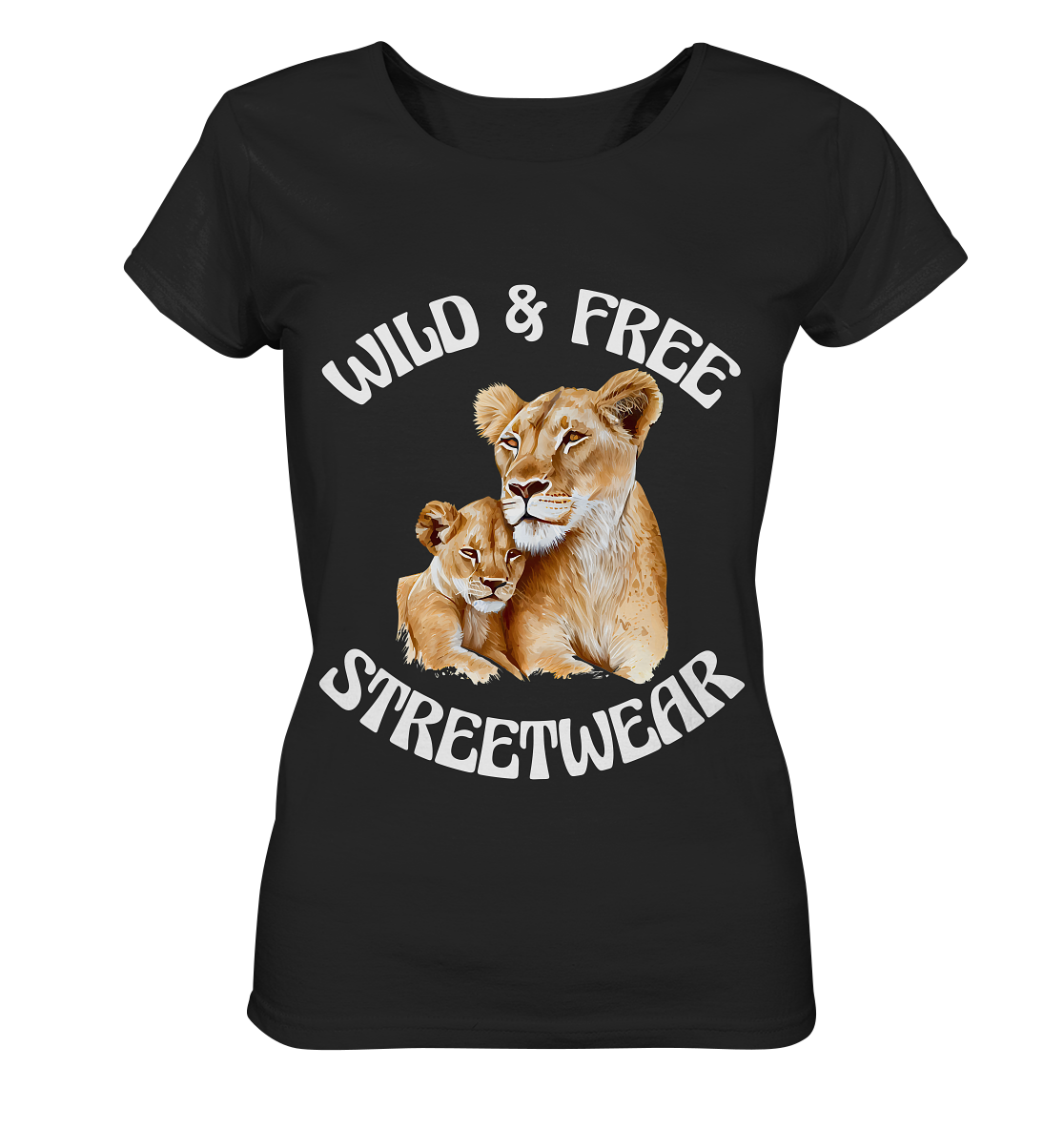 WILD & FREE NO 11 LION FAMILY - STREETWEAR - STATEMENT - Ladies Organic Basic Shirt