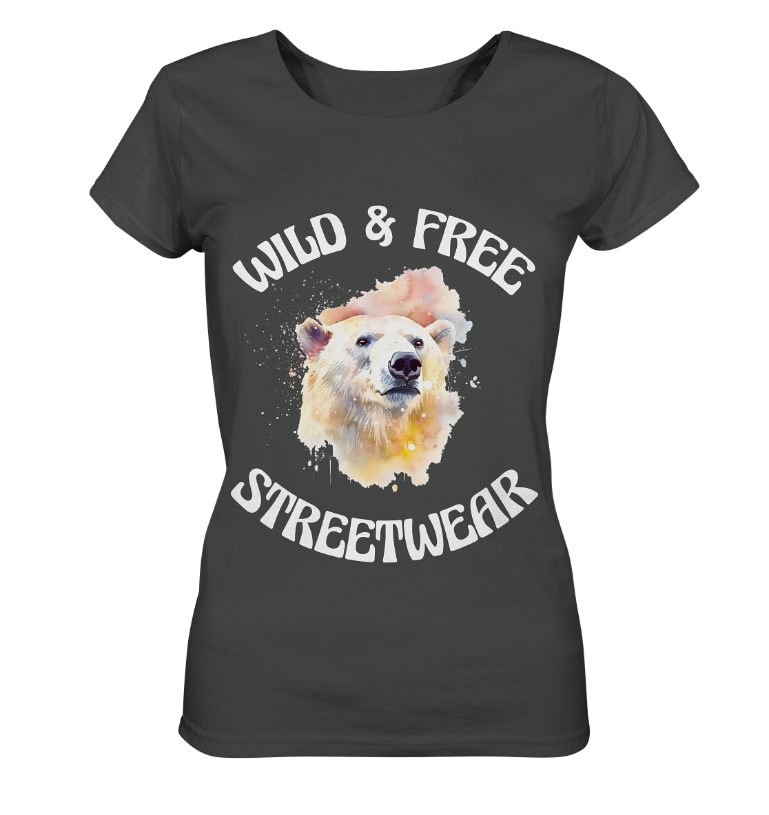 WILD & FREE NO 6 POLAR BEAR - STREETWEAR - STATEMENT - Ladies Organic Basic Shirt