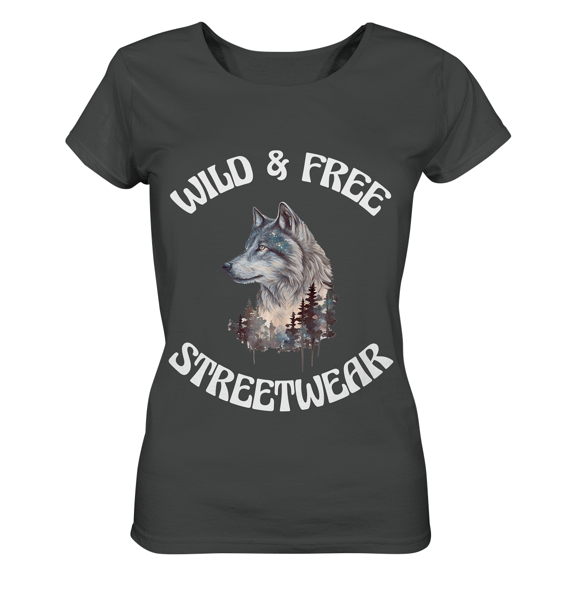 WILD & FREE NO 3 WOLF STREETWEAR - STATEMENT - Ladies Organic Basic Shirt