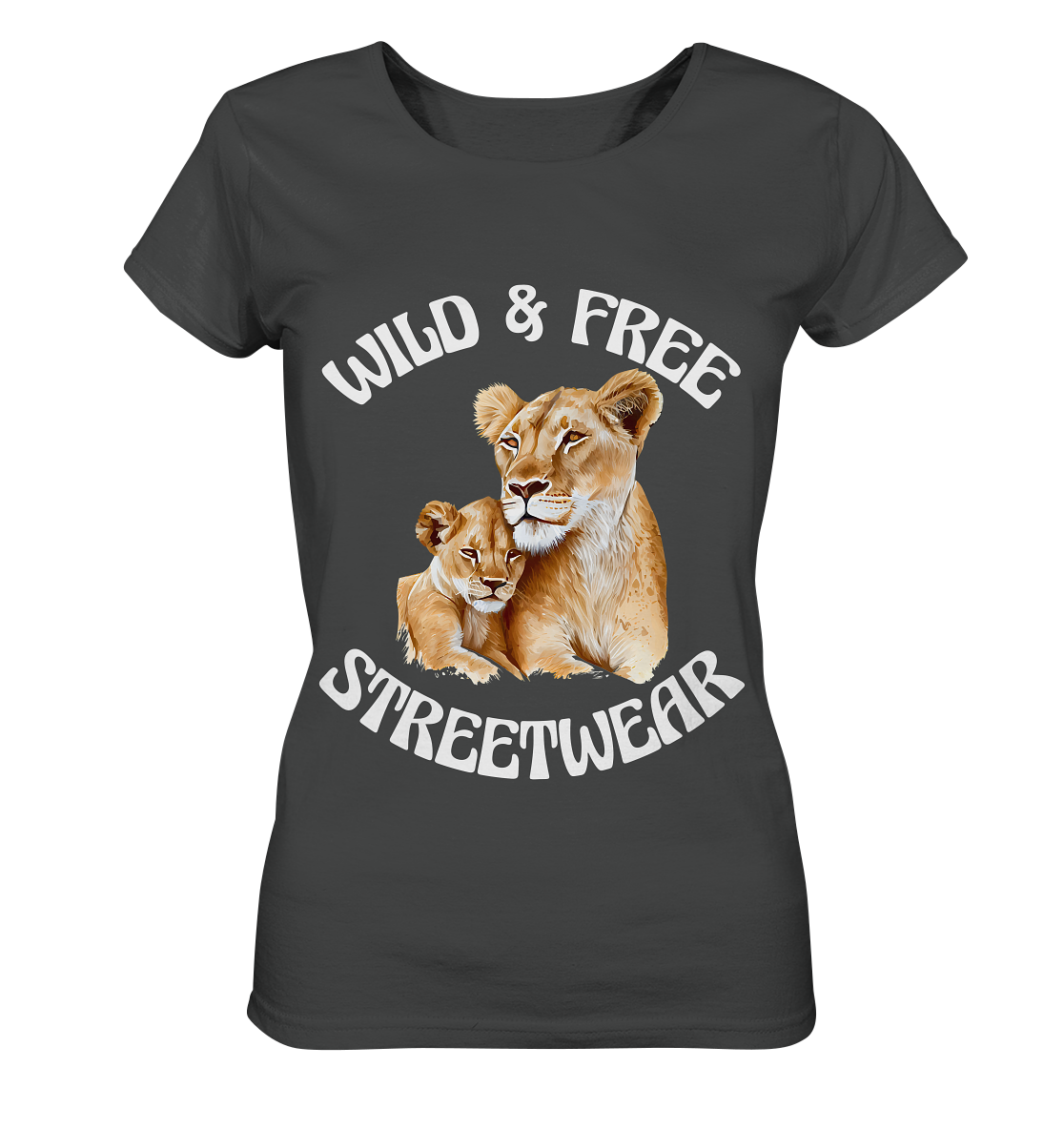WILD & FREE NO 11 LION FAMILY - STREETWEAR - STATEMENT - Ladies Organic Basic Shirt