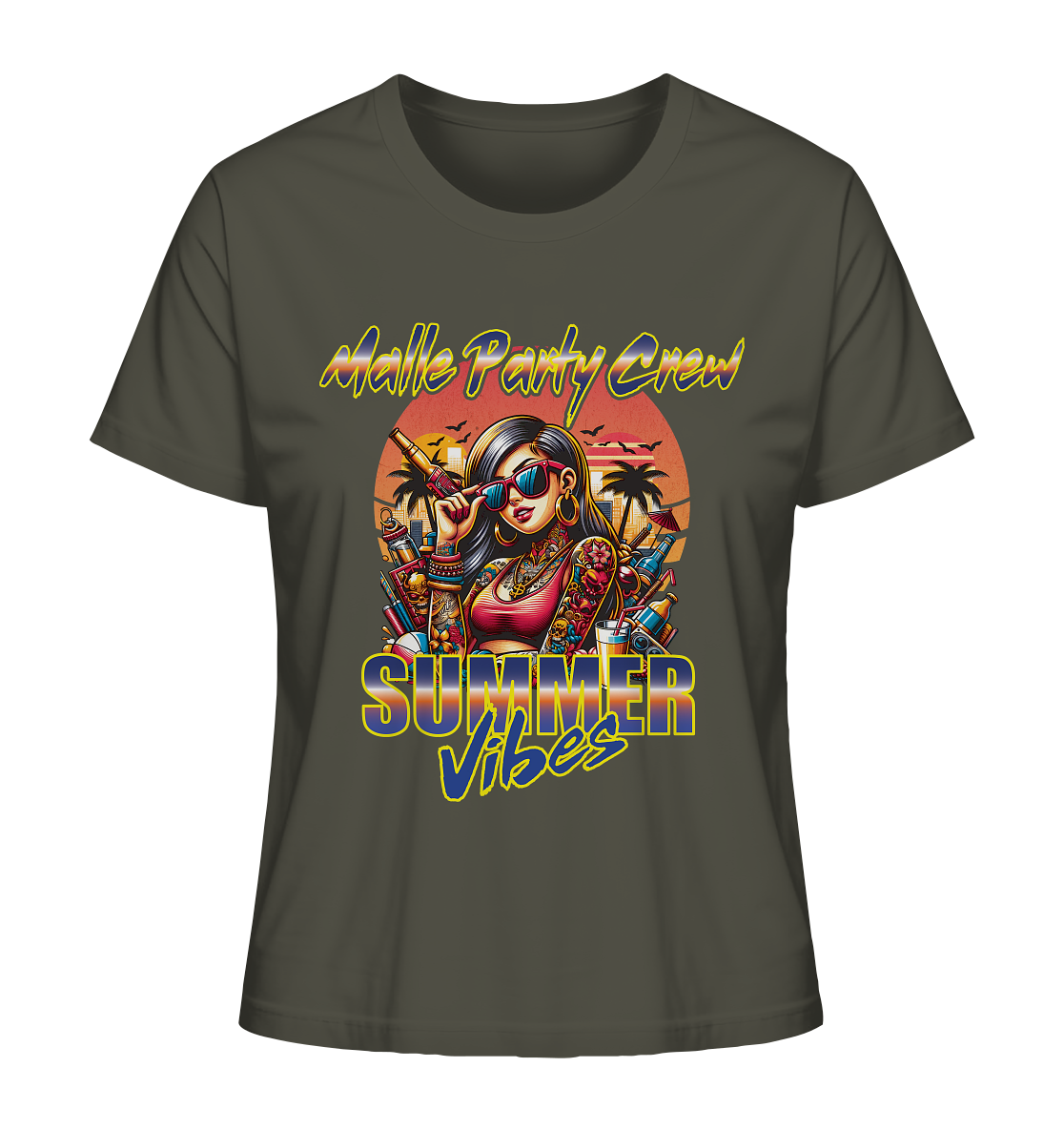 Malle Party Crew Damen Organic Shirt