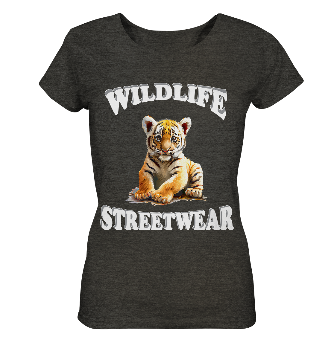 WILDLIFE STREETWEAR 3.0 TIGER BABY - Ladies Organic Shirt (meliert)
