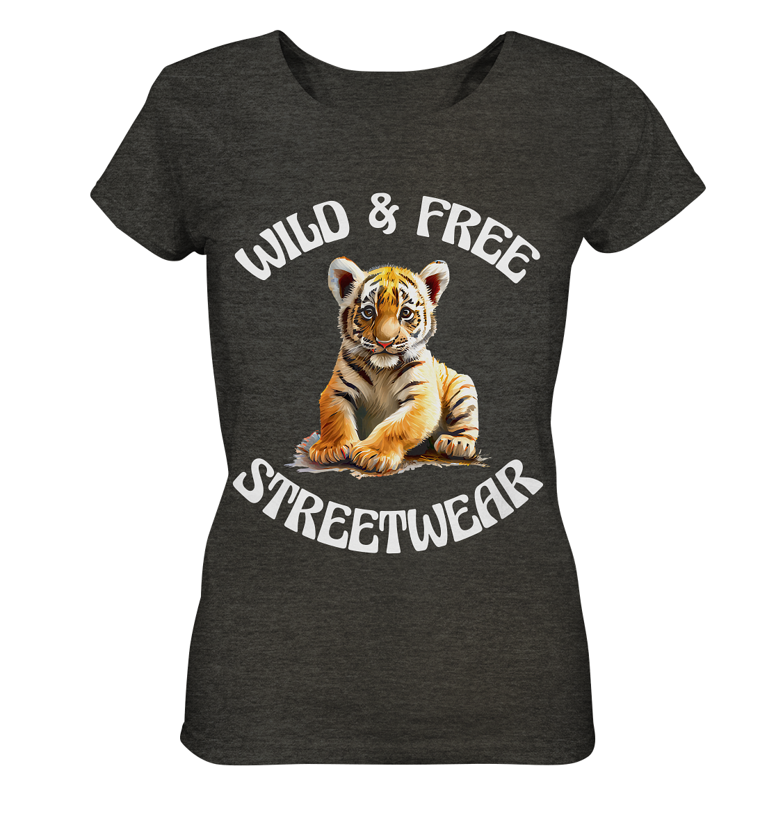 WILD & FREE NO 4 TIGERBABY STREETWEAR - STATEMENT - Ladies Organic Shirt (meliert)