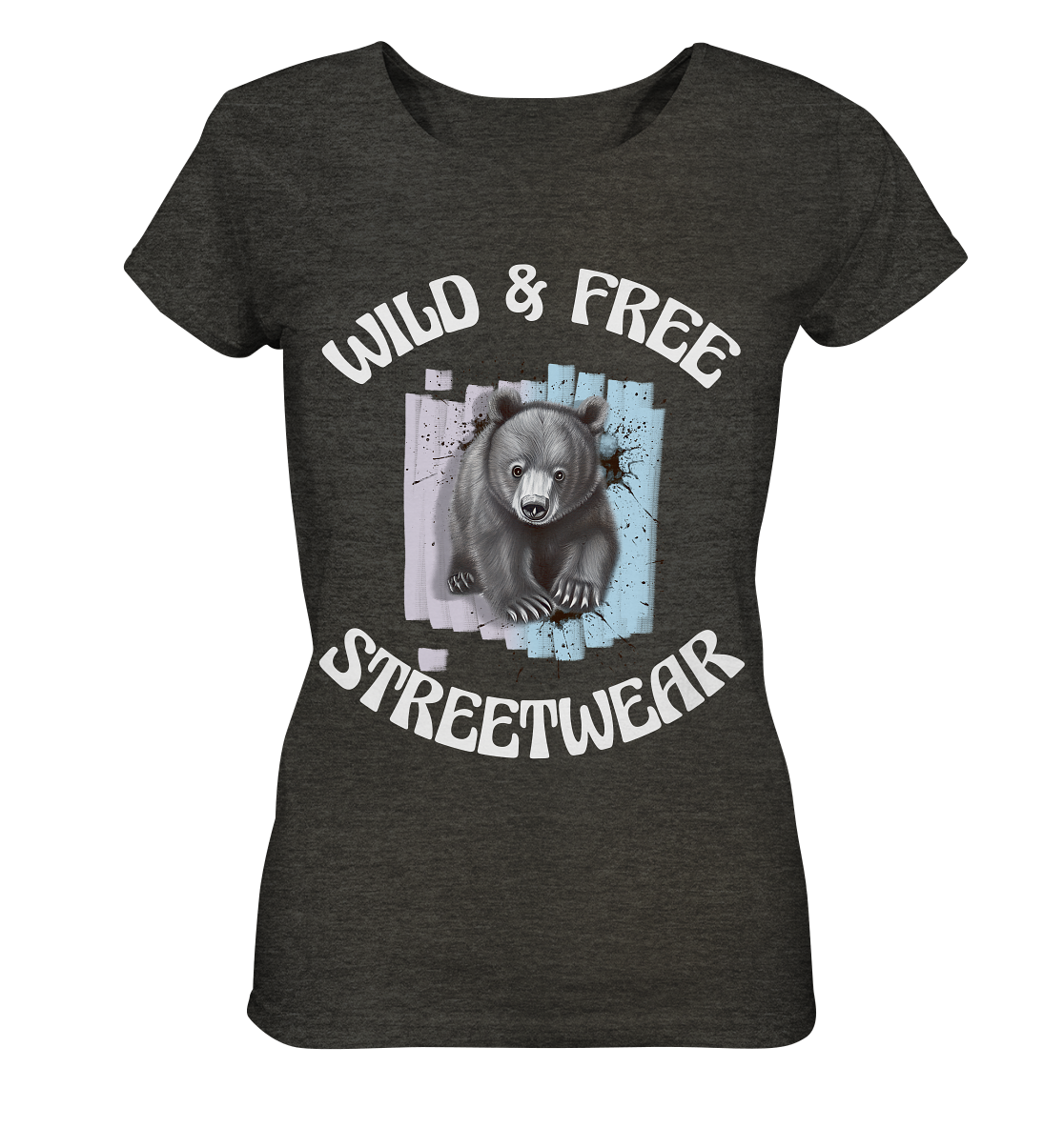 WILD & FREE NO 7 BABY BEAR - STREETWEAR - STATEMENT - Ladies Organic Shirt (meliert)