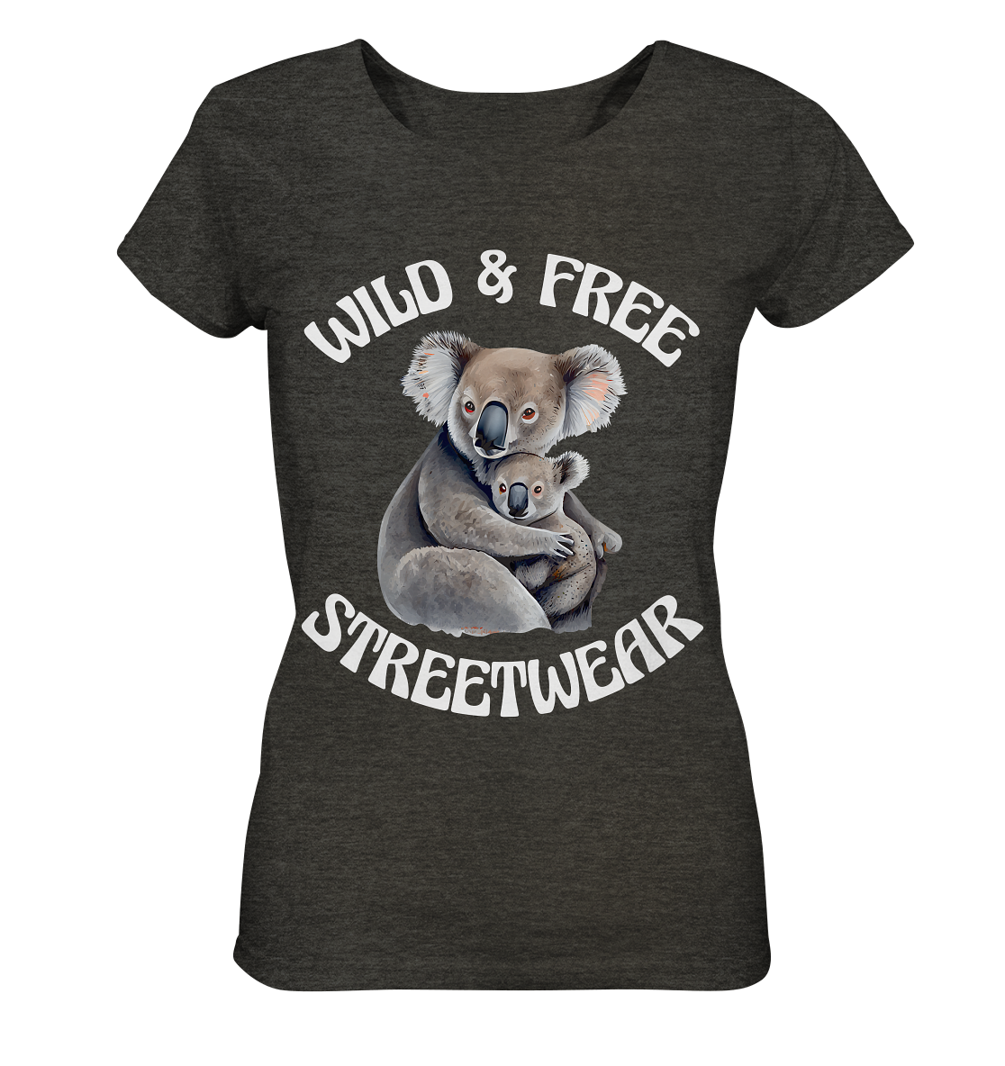 WILD & FREE NO 13 KOALA FAMILY - STREETWEAR - STATEMENT - Ladies Organic Shirt (meliert)