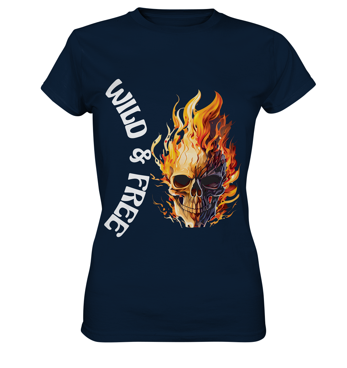T-Shirt Damen- Wild & Free Skull- cooles für jeden Look- Premium Shirt