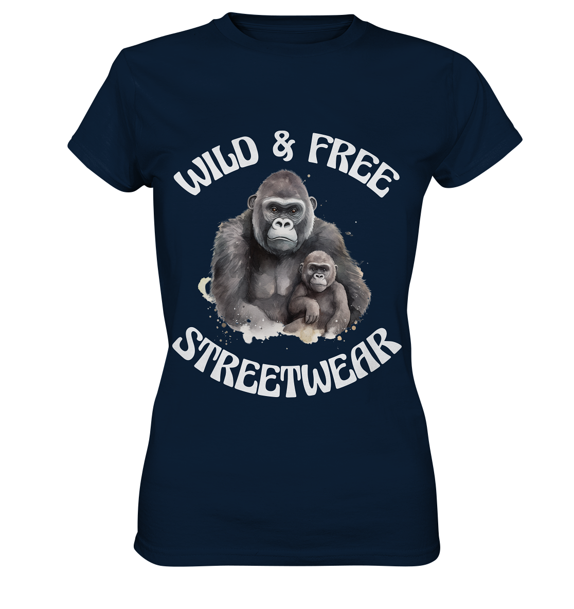 WILD & FREE NO 15 GORILLA FAMILY - STREETWEAR - STATEMENT - Ladies Premium Shirt