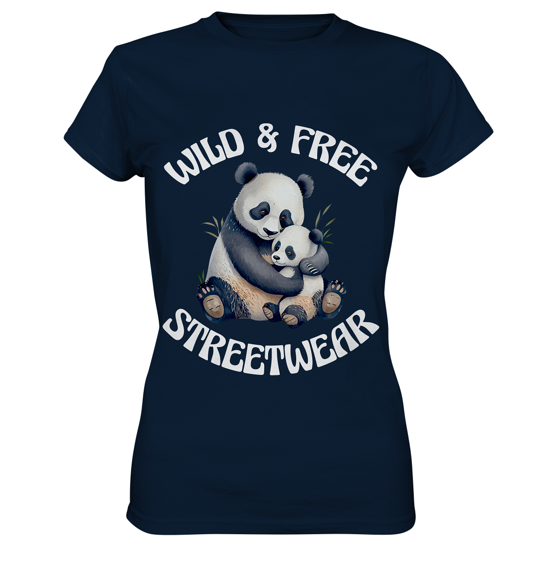 WILD & FREE NO 12 PANDA FAMILY - STREETWEAR - STATEMENT - Ladies Premium Shirt