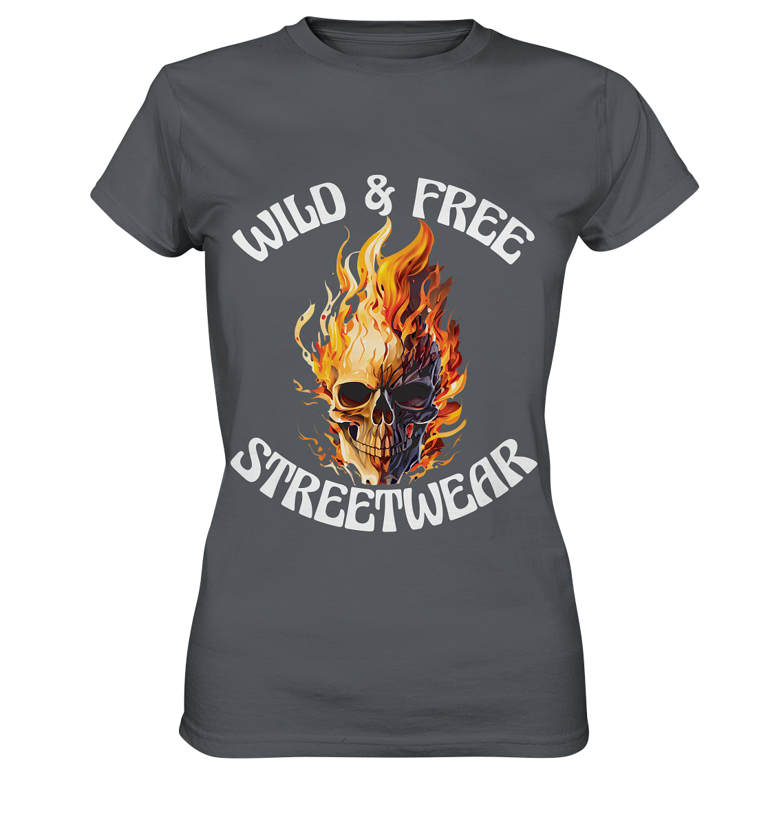 WILD & FREE NO 8 SKULL II - STREETWEAR - STATEMENT - Ladies Premium Shirt