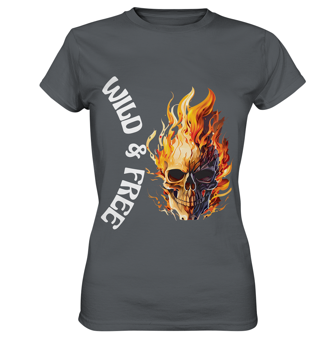 T-Shirt Damen- Wild & Free Skull- cooles für jeden Look- Premium Shirt
